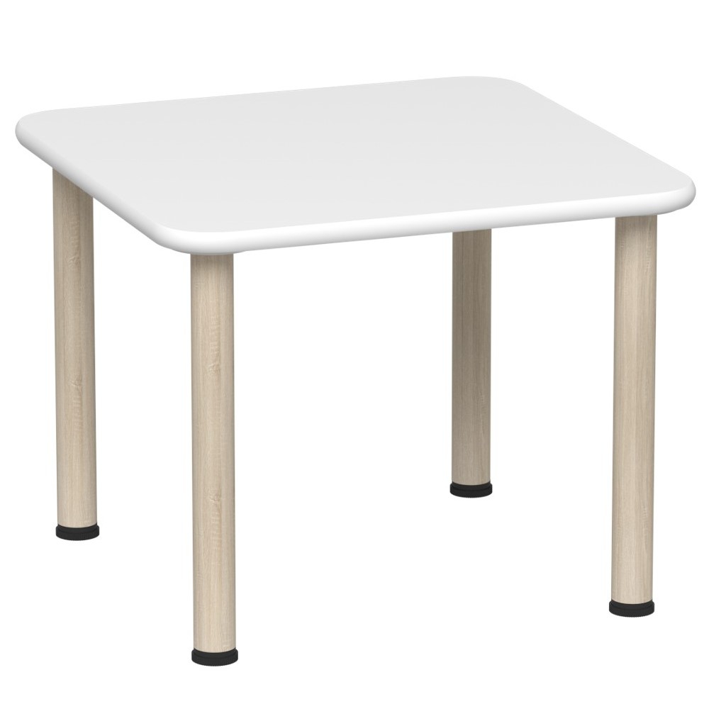 貝樂多- 600W X 600L 白色方形桌 518mm桌高__846075