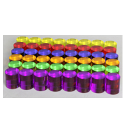 六色透明圓柱48件/套_6 Colour Translucent Acrylic Cylinders 48 Piece Set_ME13057