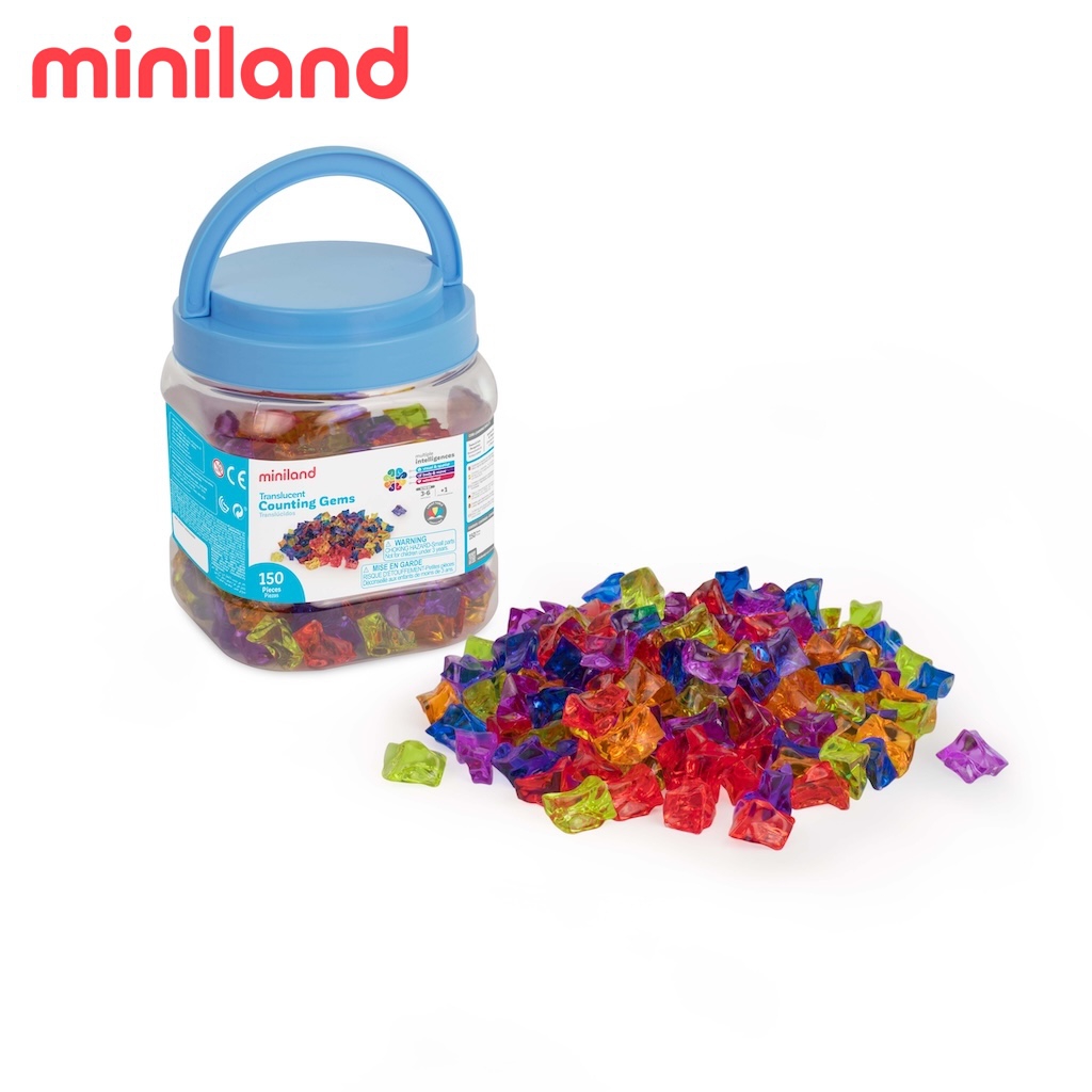 ML000208 - 【西班牙miniland】半透明/透光數數分類寶石150入