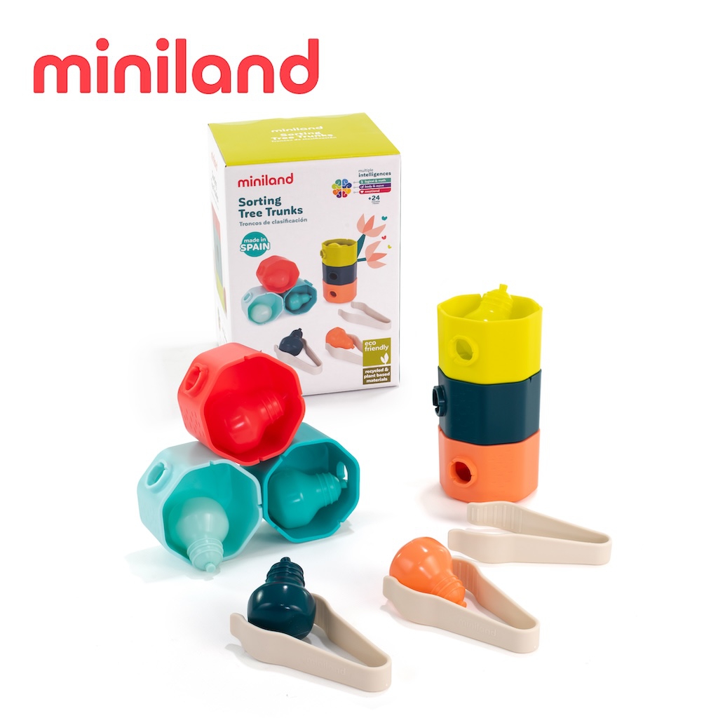 ML000255 - 【西班牙miniland】ECO果實樹幹夾夾配對堆疊組